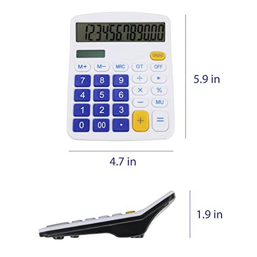 Desktop Calculator, 12-Digit Battery Office Basic Desk Calculators with ...