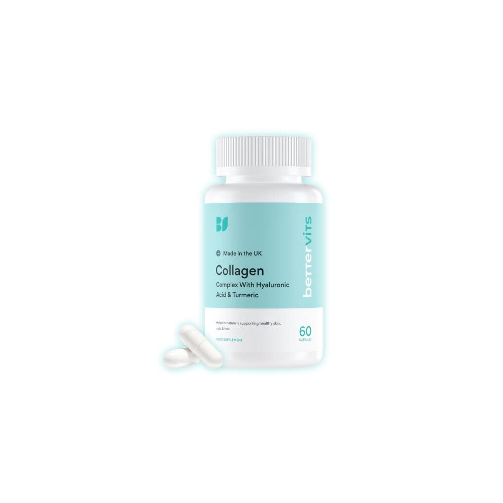 BetterVits Collagen Complex | 1000mg Hydrolyzed | Skin | Hair | Nails | Joints | Hydrates & Smooths | With Hyaluronic Acid & Vitamin E