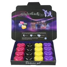 Mixed Perfume Wax Melts: 16 Heart Shaped Melts in a Presentation Gift Box, 4 pcs Each of Angel, Alien, Black Opium and Creed,Vegan & Pet Friendly,