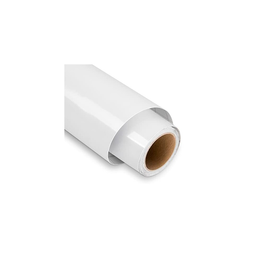 White Permanent Vinyl for Cricut - 12&quot x 5FT White Permanent Vinyl Roll, Outdoor Self Adhesive Vinyl Roll for Decor Sticker, Party Decoration, Car