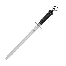 MITSUMOTO SAKARI 10 inch Knife Sharpening Steel Honing Rod, Japanese High Carbon Flat Honing Steel, Professional Kitchen Steel Knife Sharpener (ABS