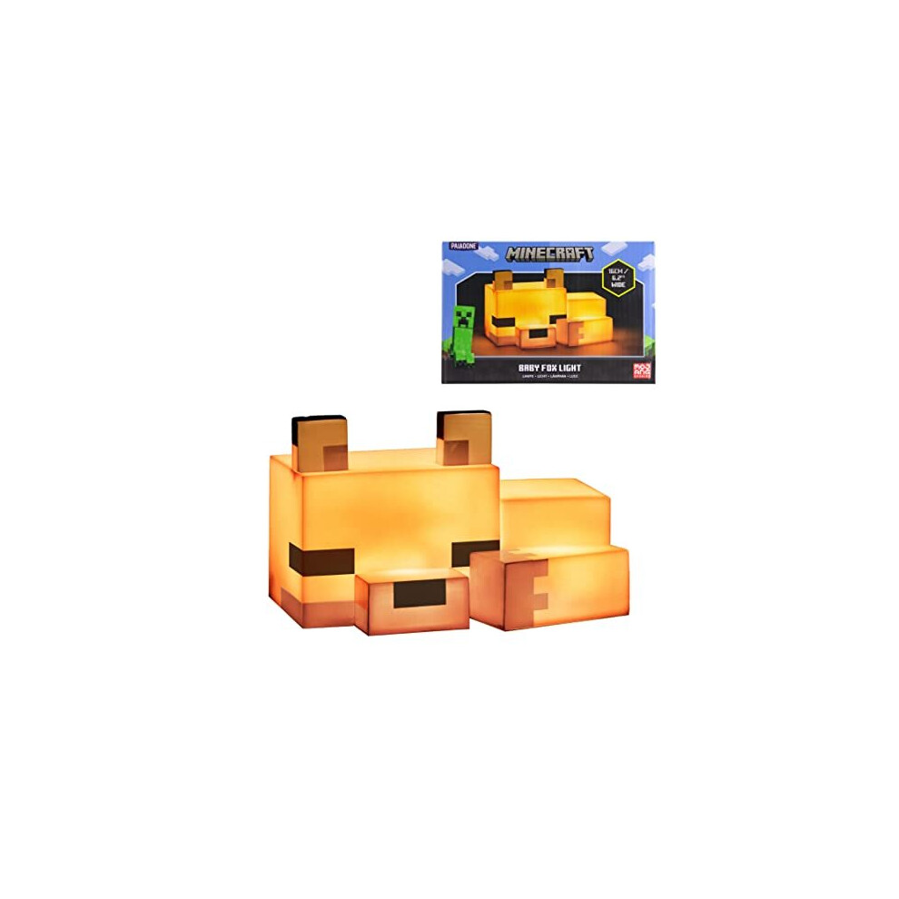 Paladone Minecraft Fox Night Light | Officially Licensed Minecraft Bedroom Décor and Desk Lamp, Black