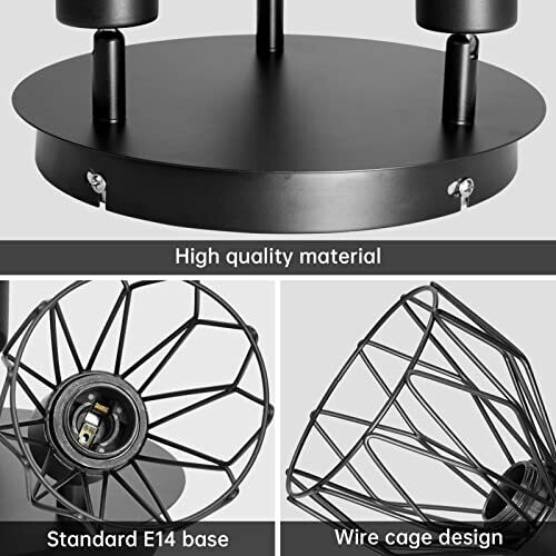 Industriële Plafondlamp Met 2 Draaibare Spots - E14 Plafondspot Voor Keuken Slaapkamer En Hal