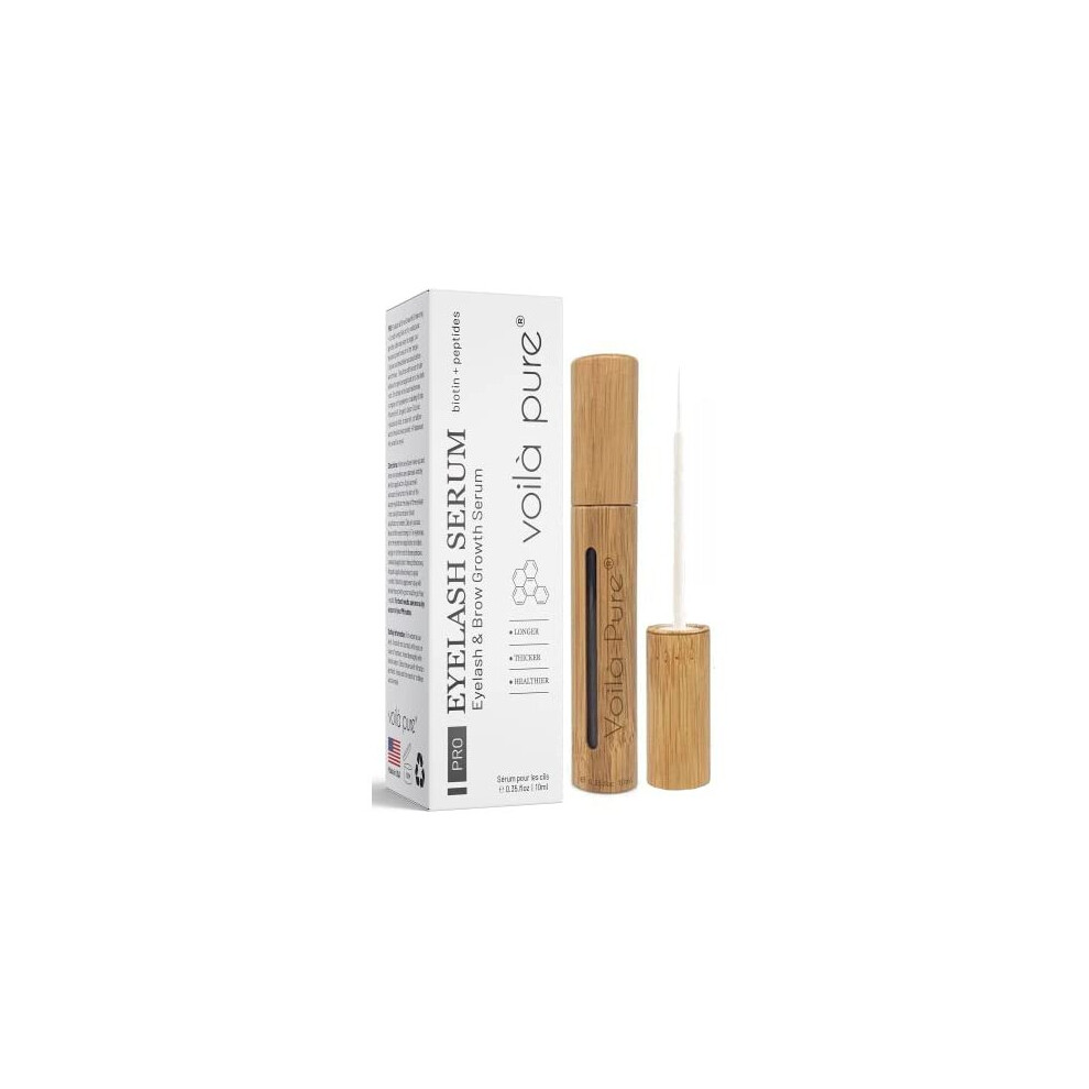 Voila Pure Eyelash Growth Serum - Pro Eyelash Serum, (10Ml) Lash & Brow Boost Enhancer Serum - For Longer, Thicker, Fuller Lashes - With Biotin Plus