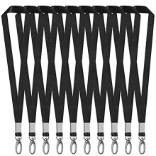 15Pack Lanyards for Id Badges Black Key Lanyard with Clip Neck Strap with Badge Clip Bulk Lanyards for Neck Name Badge Holder,Id Card,Keys Strap