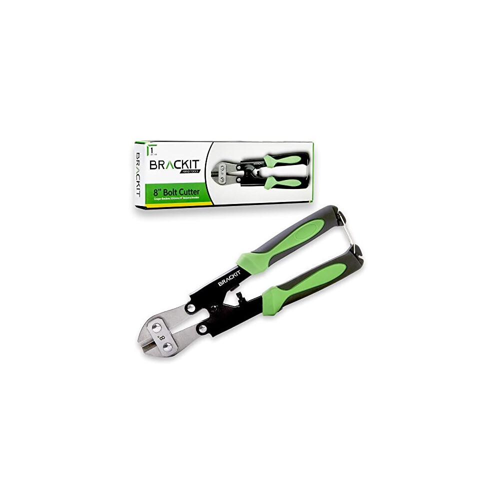 Brackit 8Â Bolt Cutters, Heavy Duty 210Mm Cr-Mo Steel Mini Cropper Tool - Rubber Non-Slip Handles For Comfortable Cut Of Screws, Wires And Cables 5060424648337