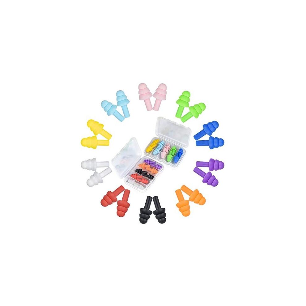 Silicone Ear Plugs For Sleeping Noise Cancelling, 10 Pairs Reusable Earplugs For Sleeping, Concert, Snoring, Travel, Work, 10 Colors, 32Db Highest Snr 613965229487