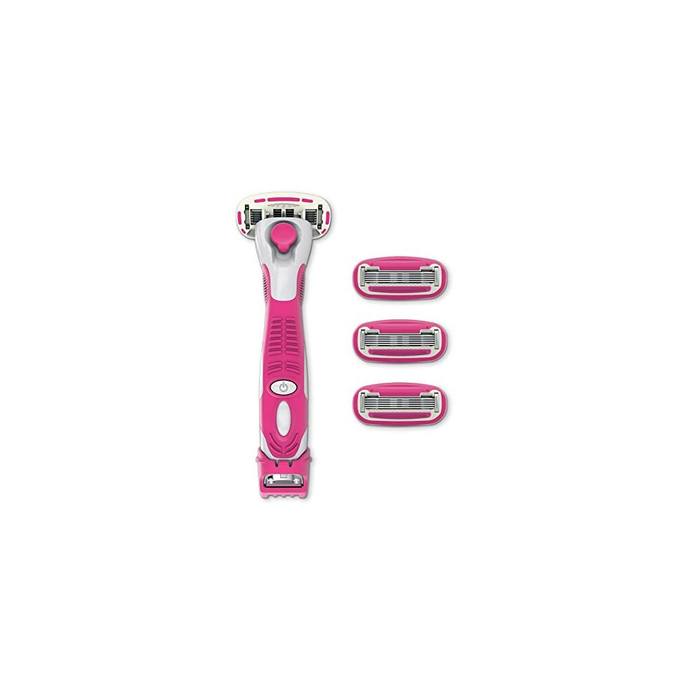 by Amazon Female 5 Blade Razor with 3-in-1 Trimmer + 3 refillls (Previously Solimo brand) 