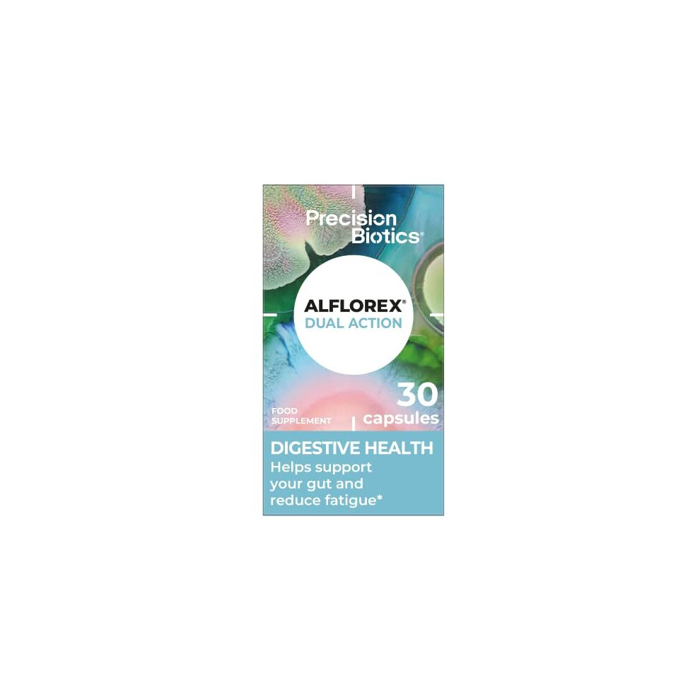 Precisionbiotics Alflorex Dual Action: Gut Health & Fatigue Support With Two Active Bifibacterium Cultures (35624 & 1714) + B Vitamins — Vegan, Low Fodmap