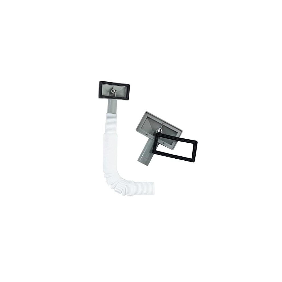 Qrity 1 Pieces Overflow Pipes, Overflow Tube For Sink Extendible, Rectangle Interface (Size: 63.5X40mm),Tube Length 250Mm, Dia 26Mm (Inner Dia: 21Mm)