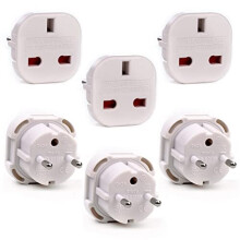 SPARK KNOT 【6 Pack】 EU Travel Adapter - UK to European Plug Adapter - Travel Plug Converter UK to EU Type C, E, F for Spain, France, Russia,