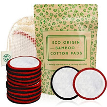 22 PCS Reusable Cotton Pads Cotton Wool Pads with Laundry Bag, Washable Triple Layer Makeup Remover Pads with Kraft Pouch for Storage, Bamboo Face