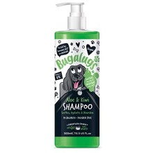 BUGALUGS Dog Shampoo - Soothing Aloe & Kiwi dog pet grooming shampoo & conditioner products for smelly dogs with tropical fragrance, best puppy