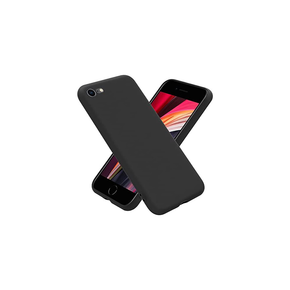 iPEAK Case for iPhone SE 3 (2022), iPhone SE 2 (2020), iPhone 7, iPhone 8 Silicone Case 4.7-inch, Soft Touch Protective Cover for iPhone SE (Black)