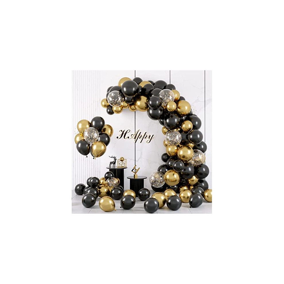 Flixcart Black and Gold Balloon Arch Kit - 121 Pcs Balloon Garland Kit with DIY tools Perfect for Halloween, Engagement, Wedding, Welcome Home,