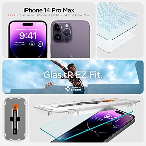 Spigen EZ Fit Tempered Glass Screen Protector for iPhone 14 Pro Max - 2 Pack 2