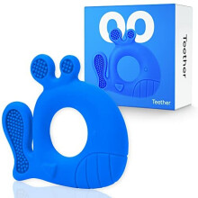 LoveNoobs Baby Teething Toys, BPA Free 100% Food-Grade Silicone Teether, Non-Toxic Teething Toys for Babies, Safe Baby Chew Toy with Cotton Pouch,