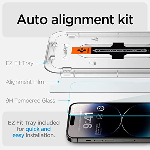 Spigen EZ Fit Tempered Glass Screen Protector for iPhone 14 Pro - 2 Pack 1