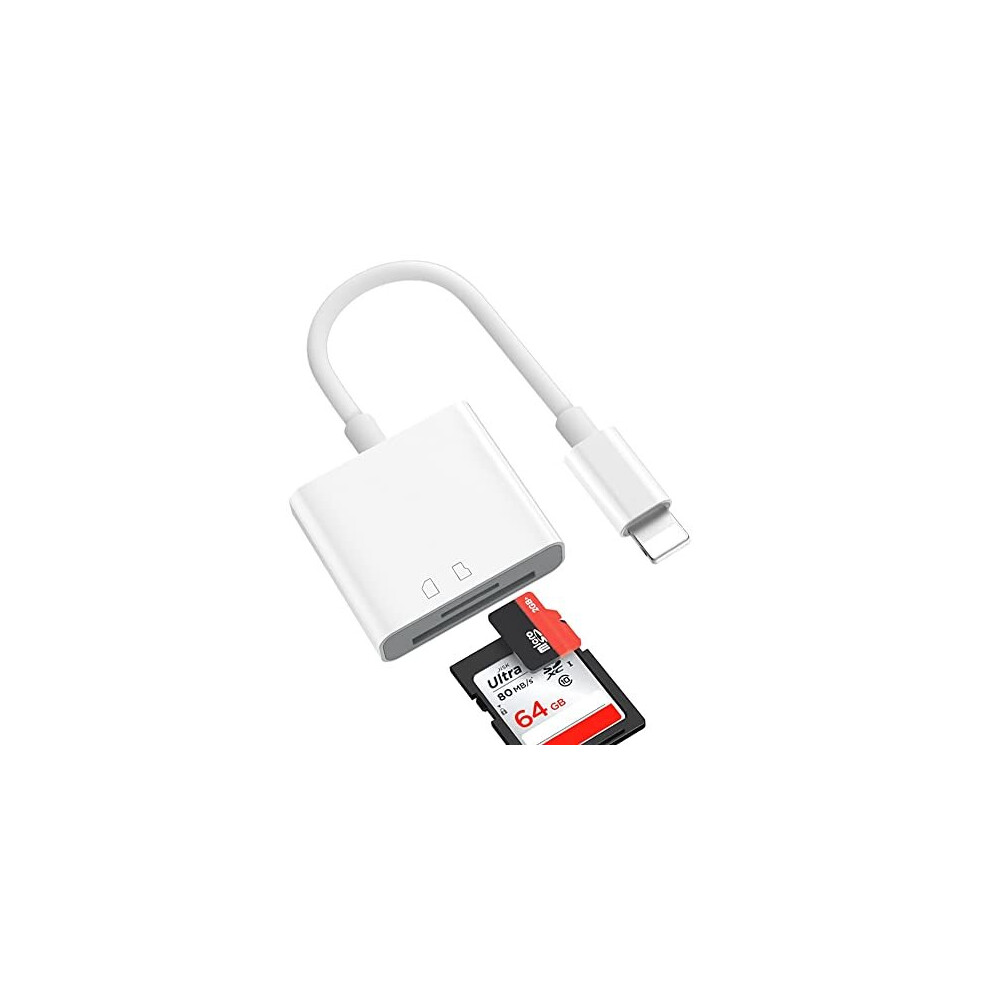 Lighting to SD Card Reader for i-Phone,USB OTG Adapter Compatible SD/TF Card,Lighting to USB OTG Adapter Compatible with i-Phone i-Pad, i-Pad to USB