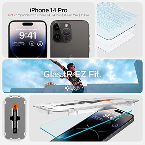 Spigen EZ Fit Tempered Glass Screen Protector for iPhone 14 Pro - 2 Pack 2