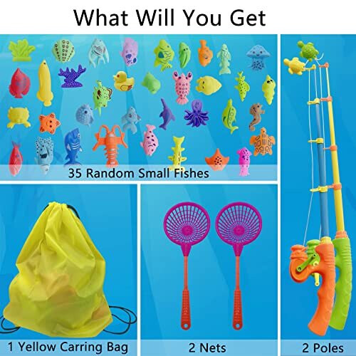 Magnetic Fishing Toys 40 Pcs Kids Fishing Game Set With Rod And Net Outdoor