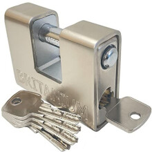Britanium BRP/74 [Armoured] High Security Container Padlock - [Heavy Duty] - [Anti Drill Cylinder] - Also Ideal Motorbike, Shed & Garage Lock (5