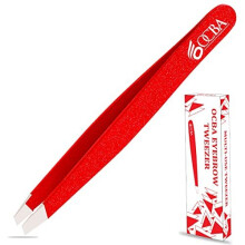 OCBA Straight Professional Tweezers for Women Stainless Steel Eyebrow Tweezers Precision for Ingrown Hair Eyelash Tweezers for Men & Women
