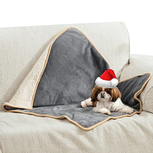 Lesure Waterproof Dog Blanket Washable 80x60cm Puppy Fleece Blanket