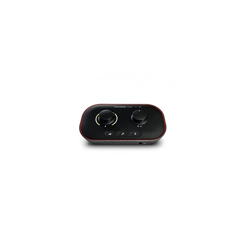 Focusrite Vocaster One â Podcasting Interface for Recording as a Solo Creator. Use Auto Gain, Enhance, and Mute for Easy Podcasting. Small,