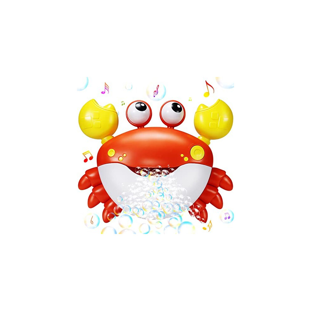 Jiosdo Baby Bath Bubble Toys, Automatic Crab Bubble Maker Baby Bath Toys Kids Bath Bubble Machine With 12 Music, Fun Bubble Bathtub Toys Toddler Bath
