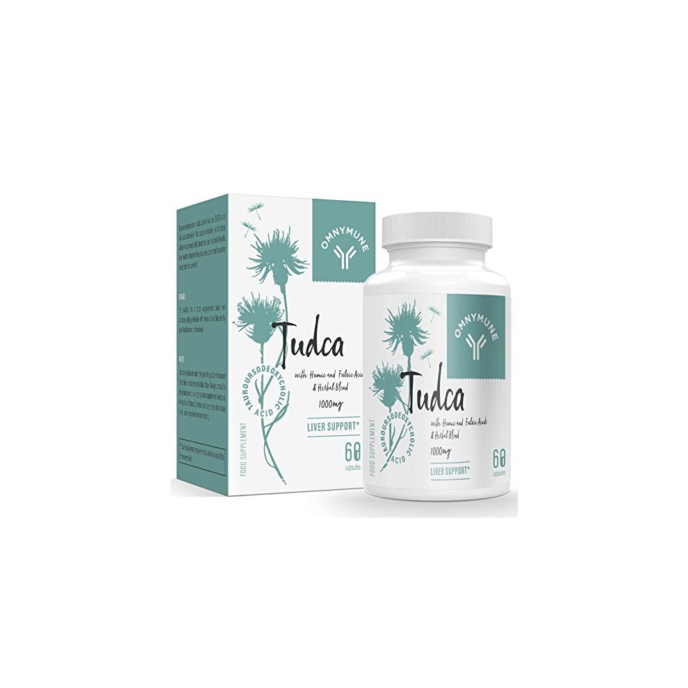 Omnymune Tudca Liver Support Supplement,Tauroursodeoxycholic Acid Complex 1000Mg Per Servings, Bile Salts For Detox Cleanse & Repair,Kidney,Gallbladder,60