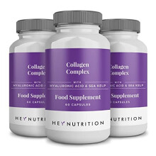 Hey Nutrition Collagen Complex Hyaluronic Acid & Sea Kelp Vitamin E, C, Biotin - Healthy Nails, Skin, Hair Joints Metabolism - Type 1 Marine