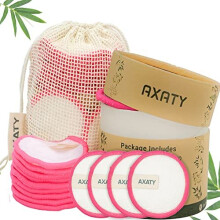 AXATY 20 Pack Reusable Makeup Remover Pads-Organic Bamboo Terry & Cotton Rounds Eco-Friendly Pads for All Skin Types with Cotton Draw String Laundry