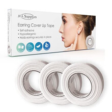 JFA Supplies Microporous Earring Cover Up Tape - 1.25 cm x 9.14 m, Self-Adhesive, Hypoallergenic, Box of 3, Great for Sports