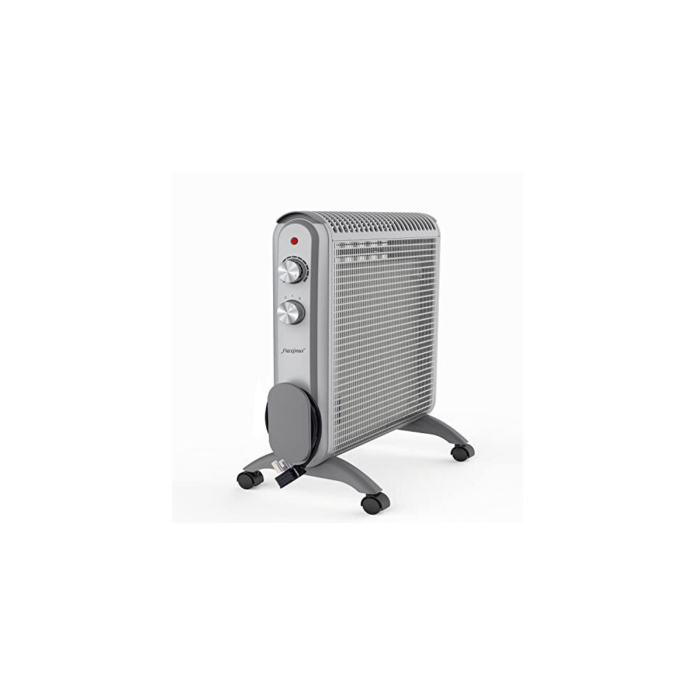 Electric Convector Heater for Home, Portable Mica Space Heater 2KW, Silent Room Heater, Oil Free, IP24 Splash-proof, Low Energy Radiant Convection