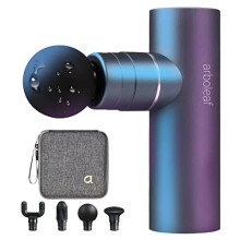 arboleaf Massage Gun Mini Deep Tissue, Muscle Massage Gun with 4 Silicone Heads 5 Levels, 3200 rpm 1.03lb Portable Suitcase Quiet Percussion Massage