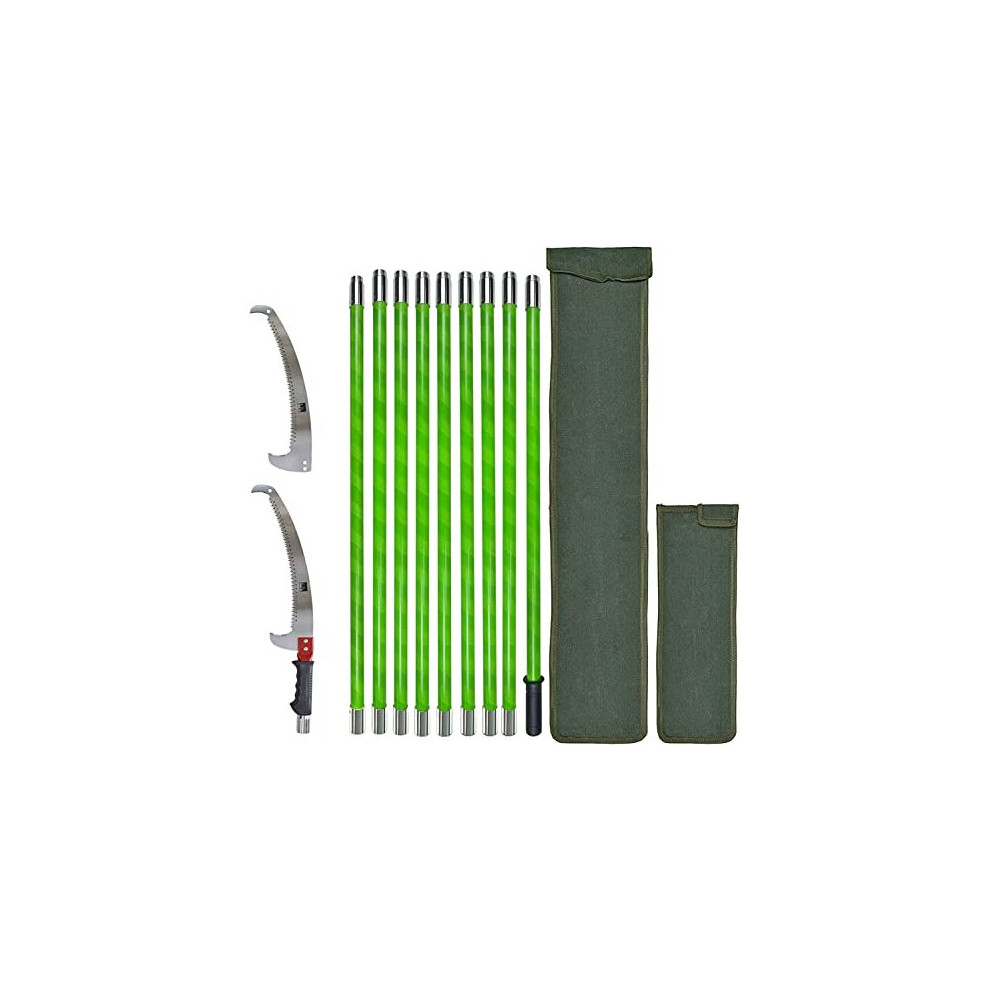 SUNORCHID Pole Pruning Saw 27 Foot Long Handle Adjustable Length, Tree Pruner Tree Loppers Long Reach for Palm Oak High Branches ;with Carry Bag and