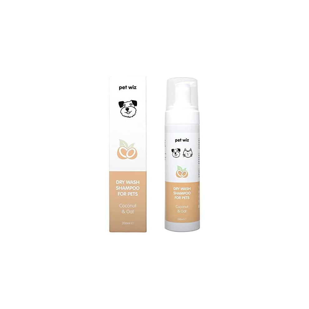 Dry Wash Shampoo for Pets – Soothing & Deodorising, Natural Ingredients, Quick Drying & No Rinsing Required (Coconut & Oat)