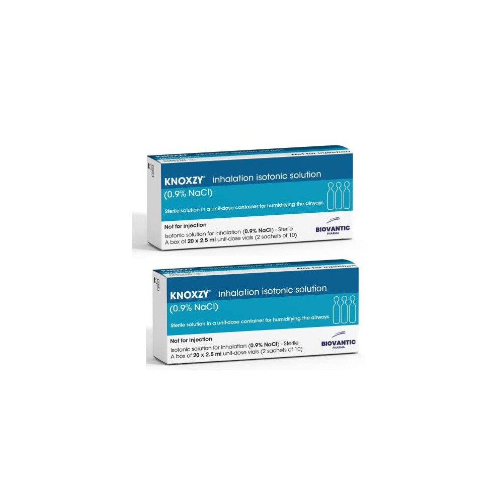Knoxzy Sterile Isotonic Saline 0.9% Nacl Inhalation Solution, 20 X 2.5 Ml Unit Dose, Preservative-Free, Pack Of 2