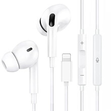 Apple MFi Certified Earphones Wired with Lightning Connector Stereo Sound Headphones with Mic,HiFi Stereo noise-canceling Compatible with iPhone