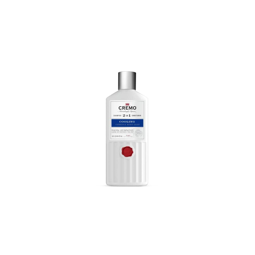 CREMO - Barber Grade 2 in 1 Shampoo & Conditioner For Men | Cooling Citrus & Mint Leaf | 473ml