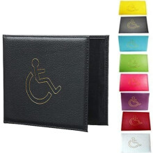 Soft Leather Disabled Badge Holder Wallet Disability Parking Badge Cover Holder by Glamified Disabled Blue Badge Display Holder (Black)