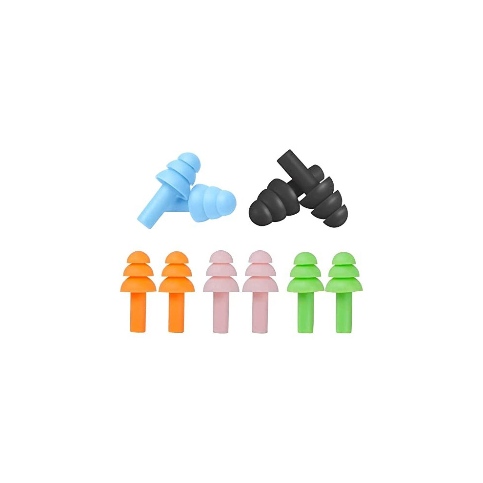 Ear Plugs for Sleep – 5 Pairs of Soft Silicone Sleep Ear Plugs with Noise Cancelling, Waterproof Ear Plug, Swimming, Snoring, Airplanes, Travel, &
