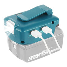 QUPERR - Adp05 Power Source Battery Adapter work light Converter for Makita 14.4v & 18v Battery with a pair of USB Phone Charger interface, with DC