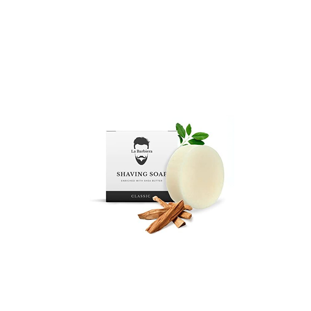 La Barbiera Solid Shaving Soap | 60G Refill Puck | Vegan And Plastic Free (Classic), Natural