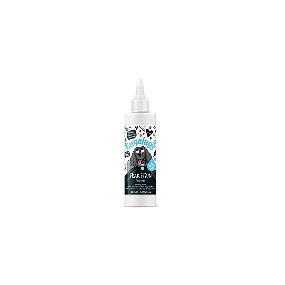 Bugalugs Tear Stain Remover For Dogs, Cats & Pets Eyes. Dog Eye Cleaner Eyewash Gently Removes Eye Residue & Prevents Stains. 100% Naturally Derived