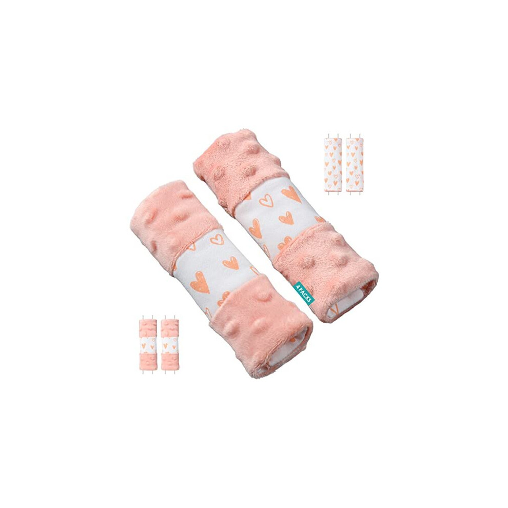 1 One Enjoy 4 Packs Harness Pads Baby Car Seat Strap Covers, Universal Baby Belts Pads Shoulder Covers For Newborns Car Seats, Pushchair, Stroller 15 X 5Cm