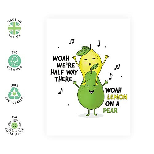 Funny Birthday Cards for Men Women Him Her 'Lemon on a Pear' Funny