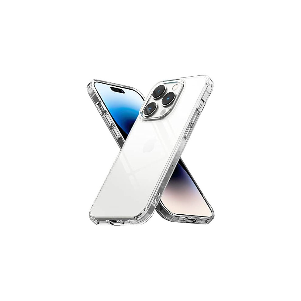 Ringke Fusion Compatible With Iphone 14 Pro Case, Anti-Scratch Minimal Yellowing Clear Hard Back Shockproof Bumper Cover For Iphone 6.1-Inch (2022) - 8809881262628