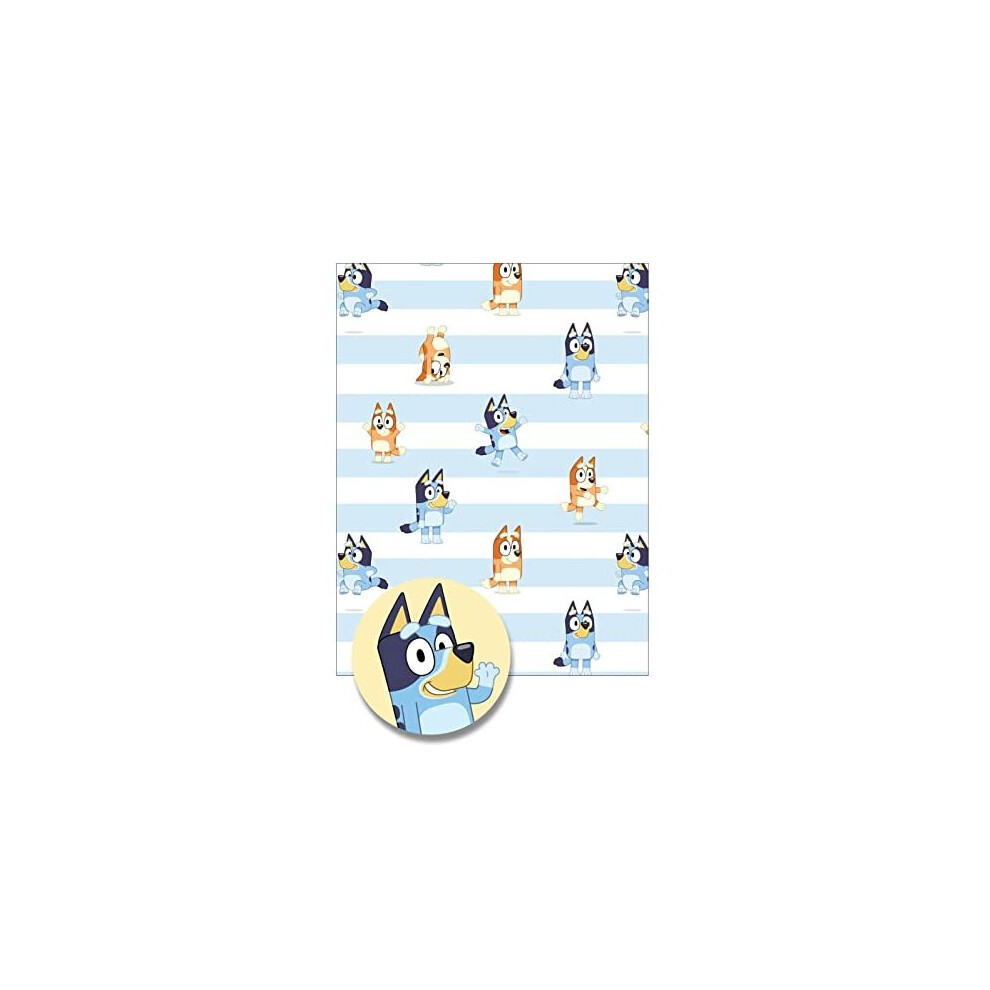 Bluey 2 Sheets Of Gift Wrap and 2 Gift Tags